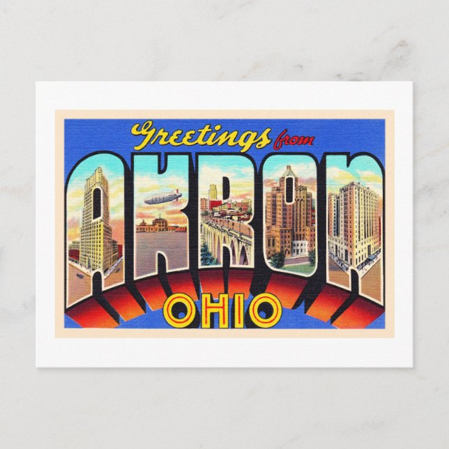 Carte postale Akron Ohio OH Vintage (Devant)