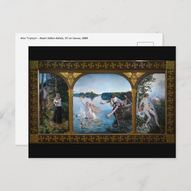 Carte Postale Akseli Gallen-Kallela - Aino Triptyque (Devant / Derrière)