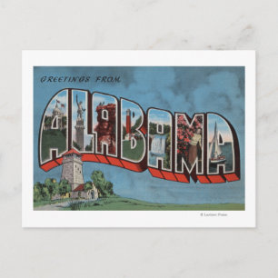 Carte Postale Alabama (Bleu)Grandes lettres ScènesAlabama