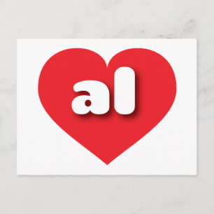 Carte Postale Alabama coeur rouge - J'aime tous