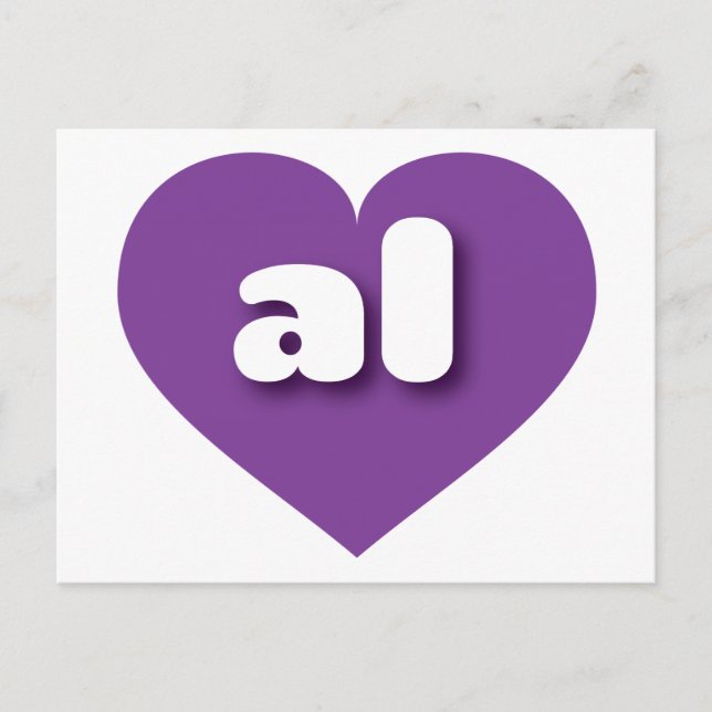 Carte Postale Alabama coeur violet - J'aime tous (Devant)