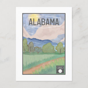 Carte postale Alabama - Design aquarelle