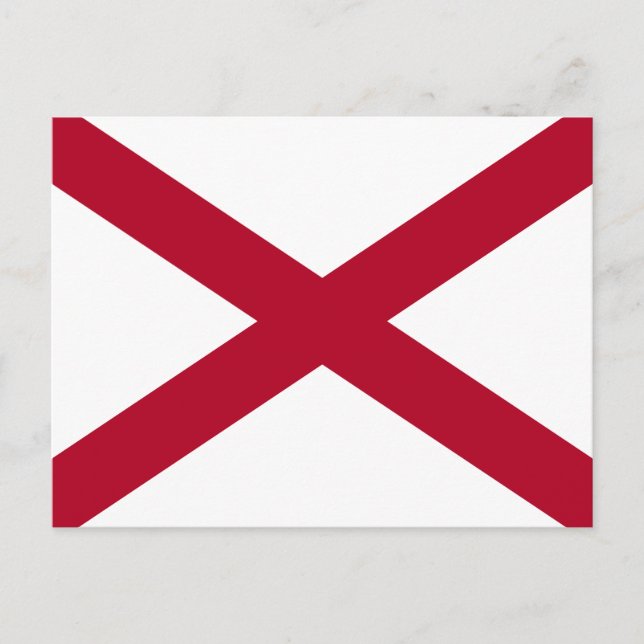 Carte Postale Alabama : Drapeau croisé de St Andrew Crimson (Devant)
