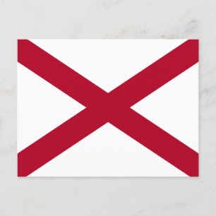 Carte Postale Alabama : drapeau de la Croix cramoisie de Saint-A