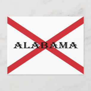 Carte Postale Alabama et drapeau