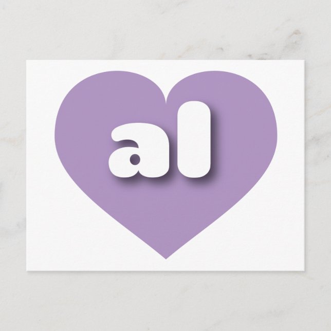 Carte Postale Alabama lavande coeur - J'aime tous (Devant)