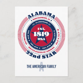 Carte Postale Alabama, Montgomery, AL, Patriotique, Monogramme
