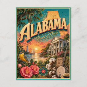 Carte Postale Alabama Rétro Voyage Souvenir
