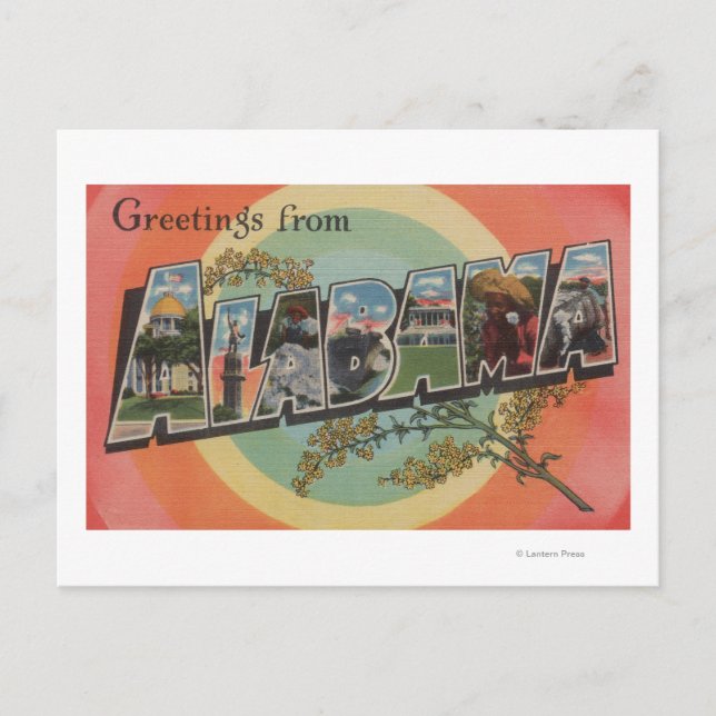 Carte Postale Alabama (Rouge/Rose) - Grandes Scènes De Lettre (Devant)