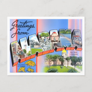 Carte postale Alabama Vintage Big Letters