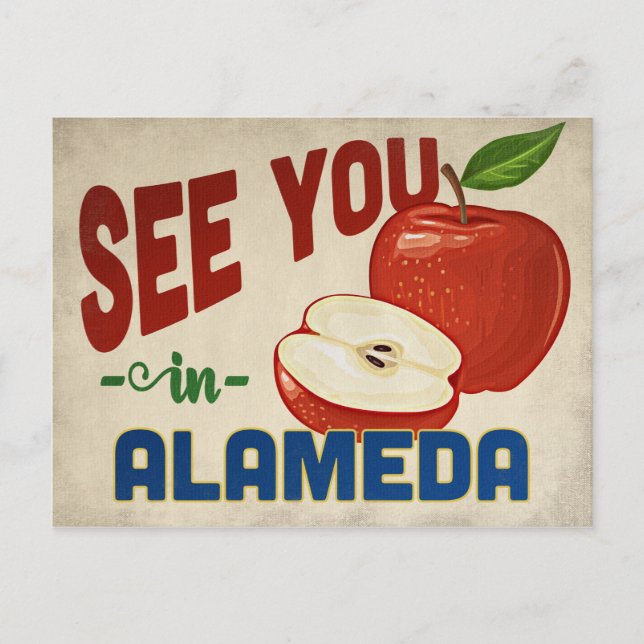Carte Postale Alameda Californie Pomme - Voyage Rétro (Devant)