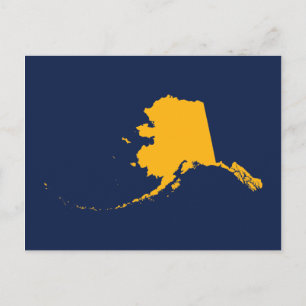 Carte Postale Alaska en bleu et or