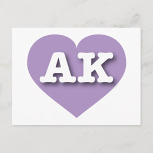 Carte Postale Alaska Lavender Heart - I love AK