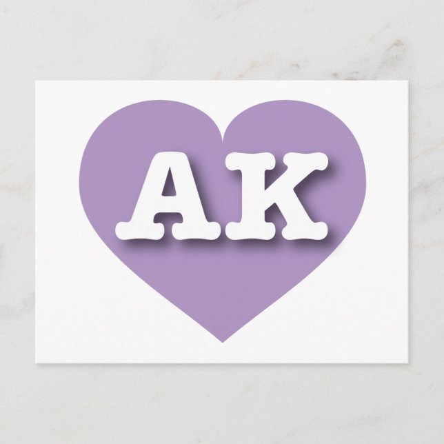 Carte Postale Alaska Lavender Heart - I love AK (Devant)