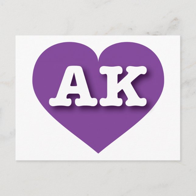 Carte Postale Alaska Purple Heart - J'aime AK (Devant)