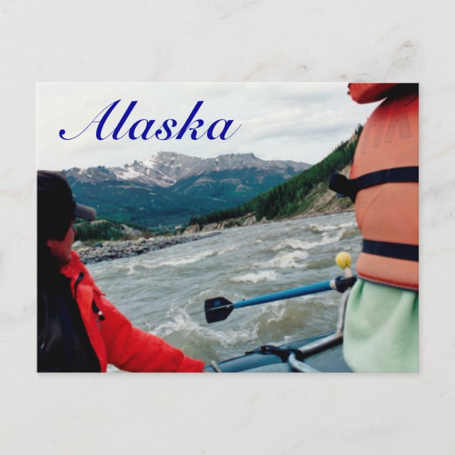Carte Postale Alaska - rafting en eau blanche (Devant)