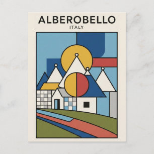 Carte Postale Alberobello Italie maisons Trulli abstrait de voya