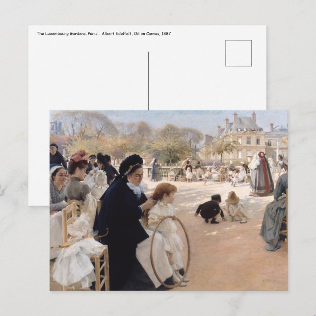 Carte Postale Albert Edelfeel - Jardins du Luxembourg, Paris (Devant / Derrière)