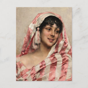 Carte Postale Albert Edelfeel modèle de rire avec tissu CC0057