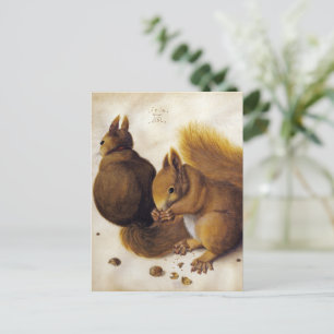 Carte Postale Albrecht Dürer, Deux écureuils _ Art fin automne