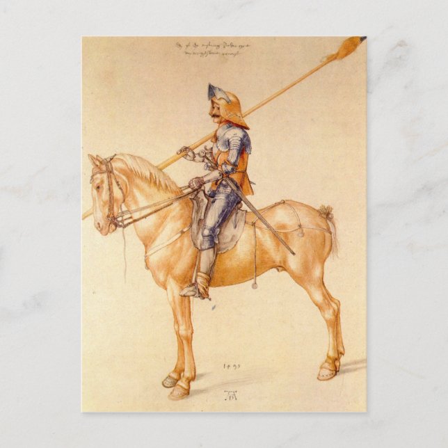 Carte Postale Albrecht Durer - Rider dans l'armure (Devant)