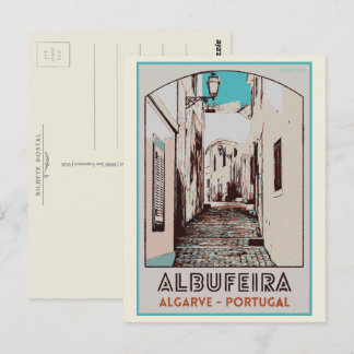 Carte Postale Albufeira vieille ville illustration Algarve Portu