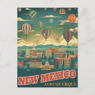 Carte Postale Albuquerque, Nouveau-Mexique avec un ballon à air 
