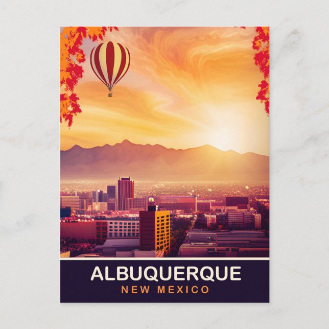 Carte Postale Albuquerque, Nouveau-Mexique, Ballon à air chaud,  (Devant)