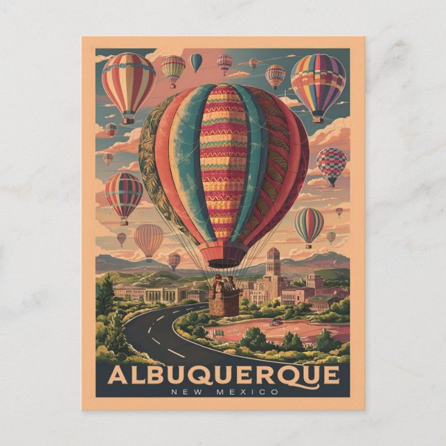 Carte Postale Albuquerque, Nouveau-Mexique Balloons à air chaud  (Devant)