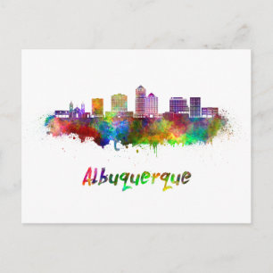 Carte Postale Albuquerque skyline in watercolor