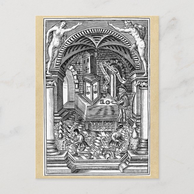 Carte Postale Alchimie médiévale et pierre du philosophe (Devant)