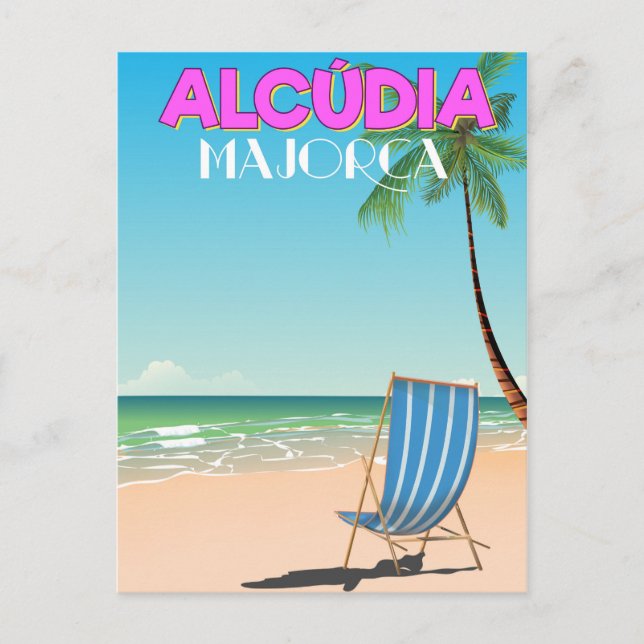 Carte Postale Alcúdia Majorque affiche de voyage sur la plage (Devant)