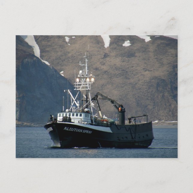 Carte Postale Aleutian Spray, Bateau de crabe en hollandais Harb (Devant)