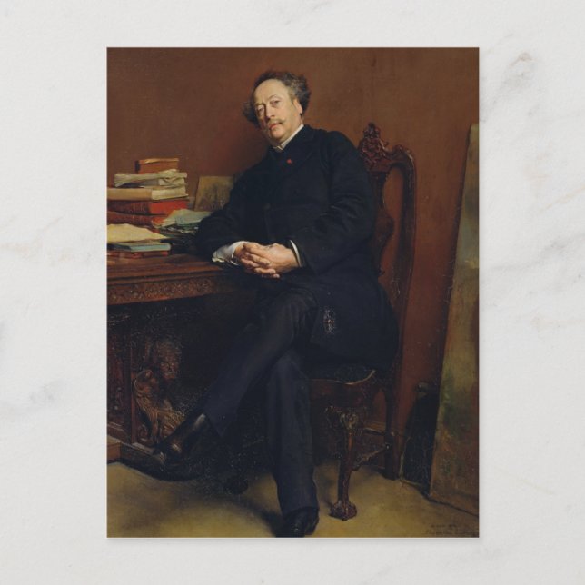 Carte Postale Alexander Dumas Fils 1877 (Devant)