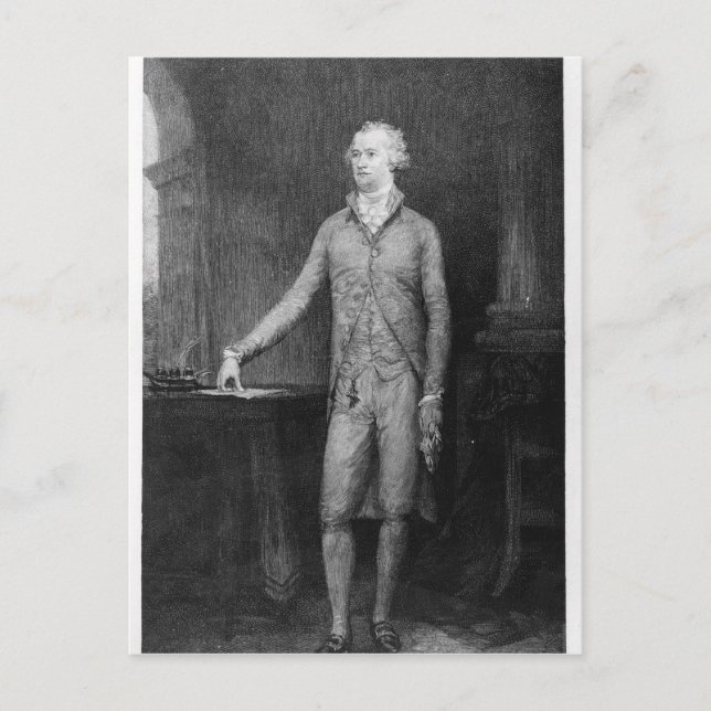 Carte Postale Alexander Hamilton, après la peinture de 1792 (Devant)