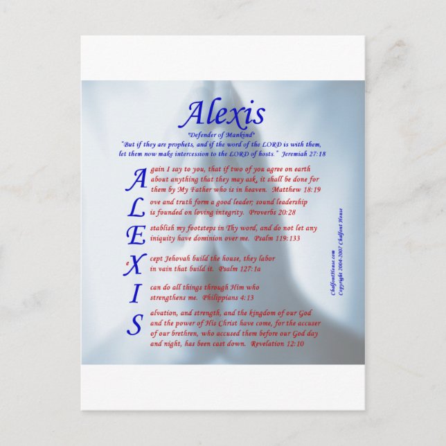 Carte Postale Alexis Acrostic (Devant)