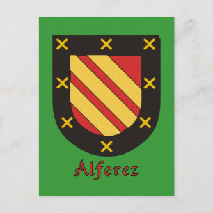 Carte Postale Alferez Famille Bouclier héraldique