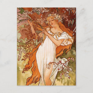 Carte Postale Alfons Mucha Art Nouveau Spring Painting