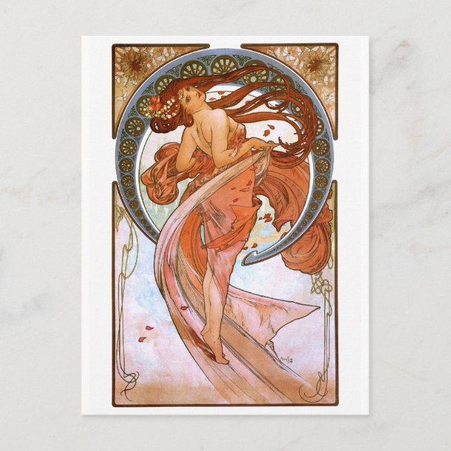 Carte Postale Alfons Mucha : Danse (Devant)