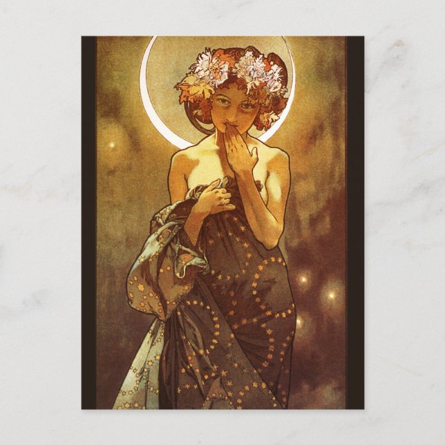 Carte Postale Alfons Mucha : Luna (Devant)