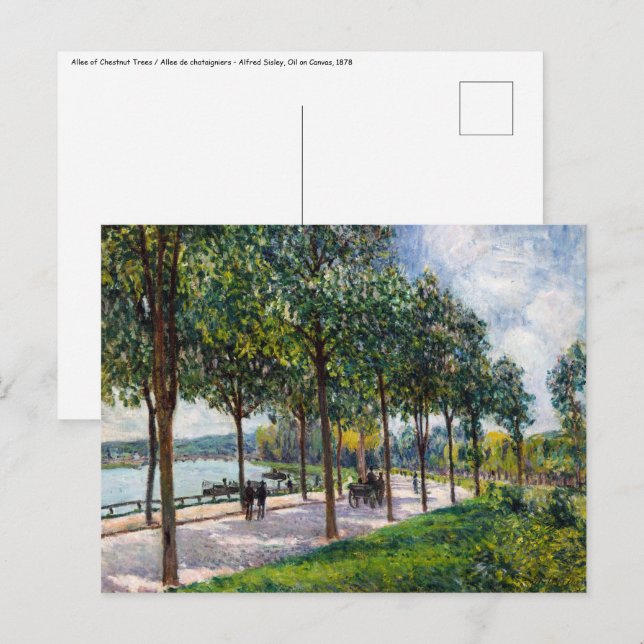 Carte Postale Alfred Sisley - Allée des châtaigniers (Devant / Derrière)