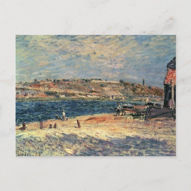 Carte Postale Alfred Sisley | Les berges de la rivière à Saint-M (Devant)