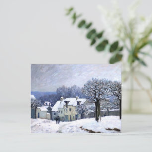 Carte Postale Alfred Sisley Place du Chenil à Marly, neige