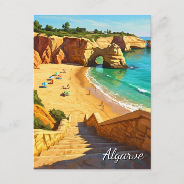 Carte Postale Algarve Beach Portugal Travel (Devant)