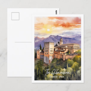Carte Postale Alhambra Espagne Lieu de voyage célèbre