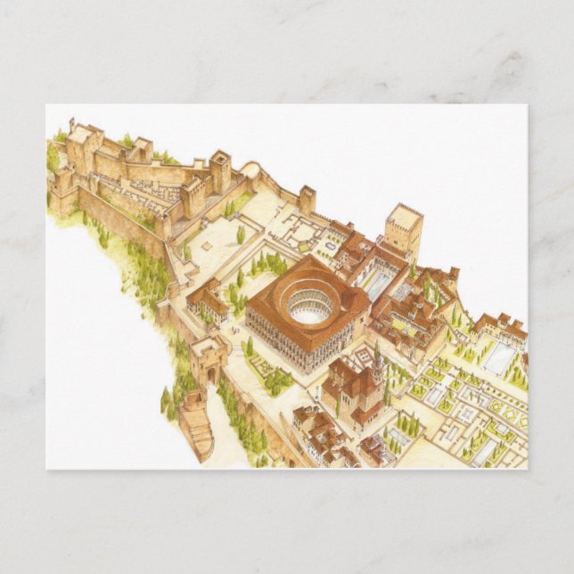 Carte Postale Alhambra Grenade Espagne. Château et palais (Devant)
