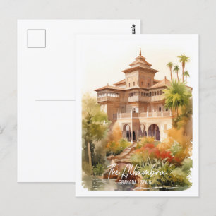 Carte Postale Alhambra Grenade Espagne Lieu de voyage célèbre