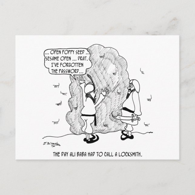 Carte Postale Ali Baba oublie son mot de passe (Devant)