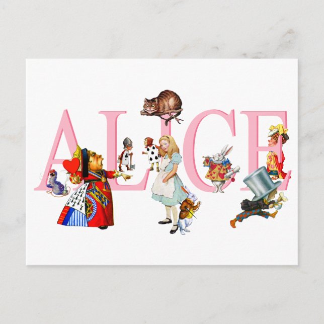 Carte Postale Alice à Wonderland et Friends (Devant)