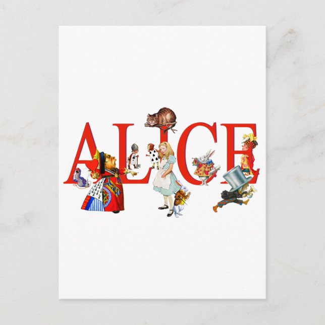 Carte Postale Alice à Wonderland et Friends (Devant)